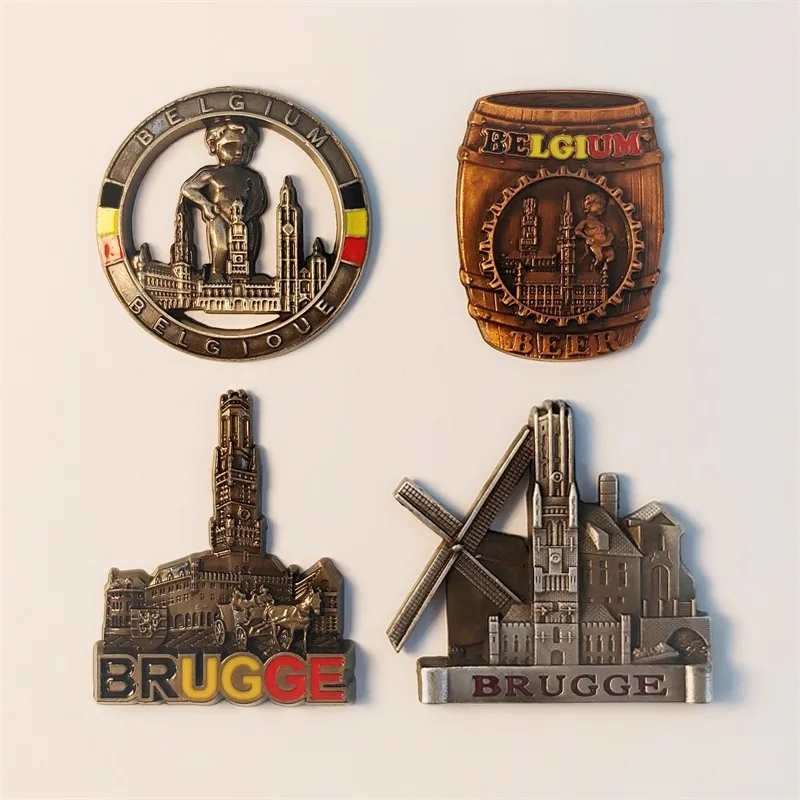 Metal Belgium Fridge Magnets Ornament Brussels Refrigerator