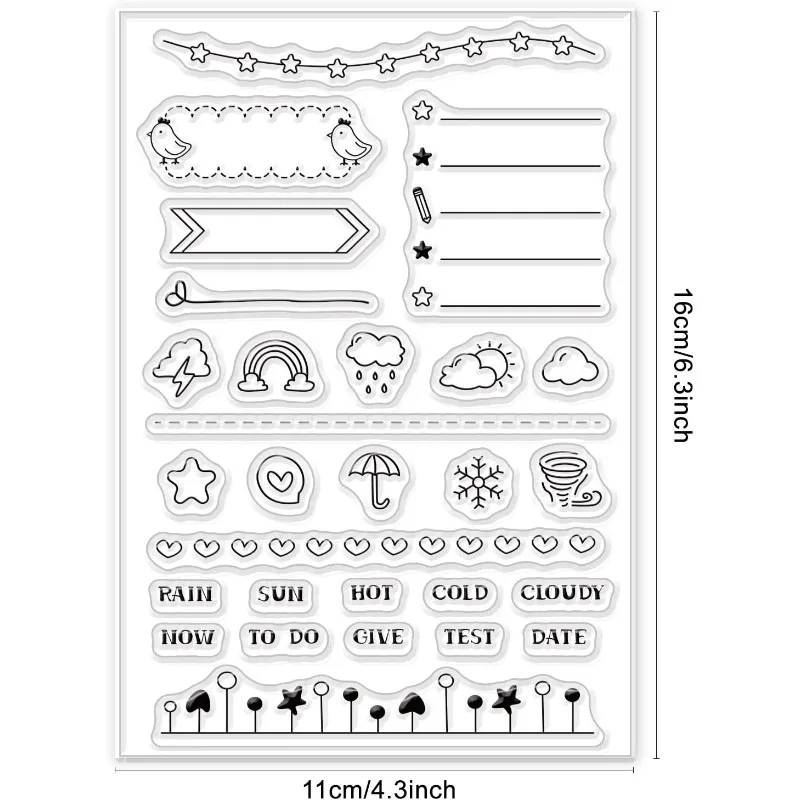 Chic Cactus Pattern Silicone Clear Stamps Simple Style Rubber Stamps Acrylic  Stamps for Album Photo Card Decor Scrapbooking 