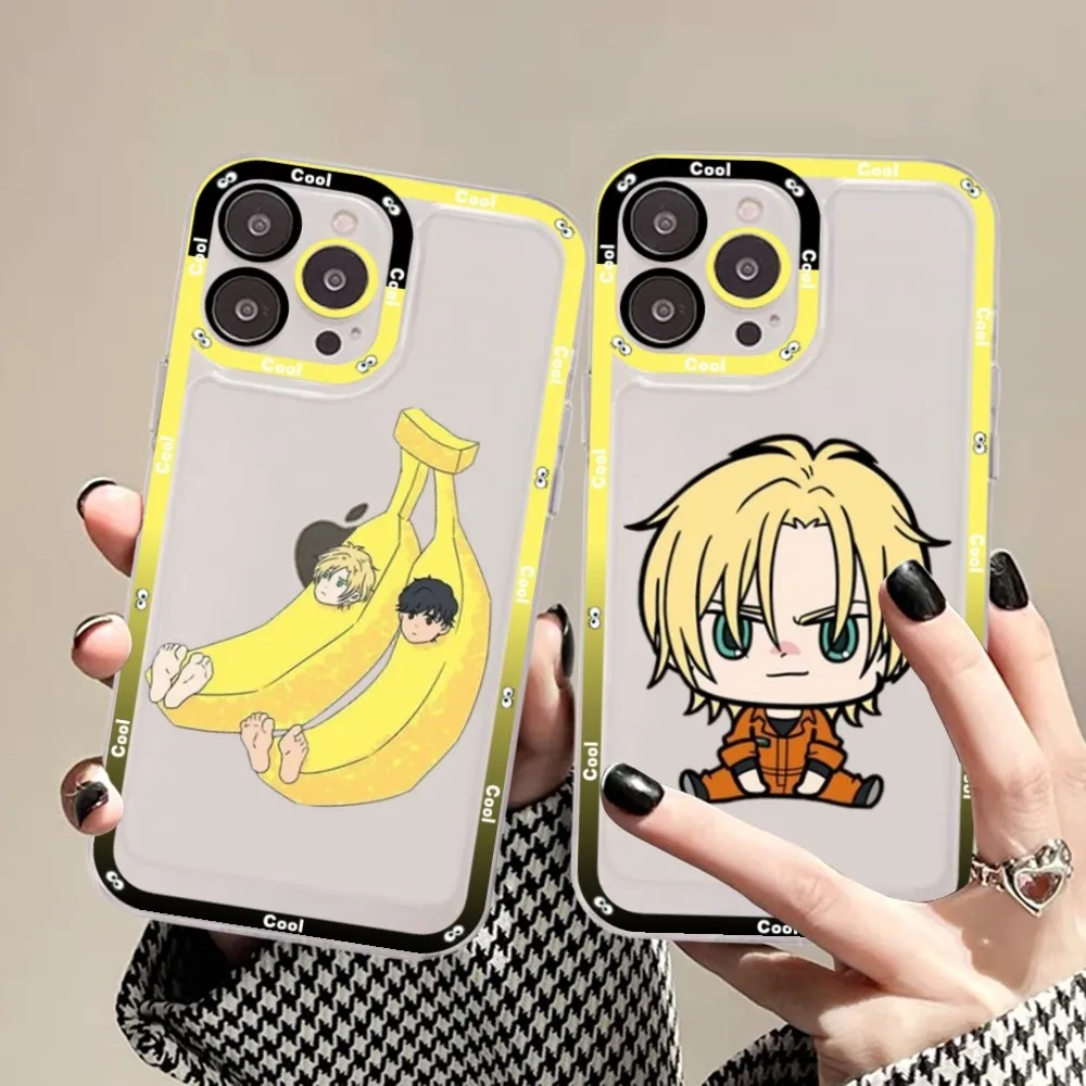 

Anime BANANA FISH Phone Case For iPhone 15 14 13 12 11 Pro Max Mini X Xs XR Transparent Case