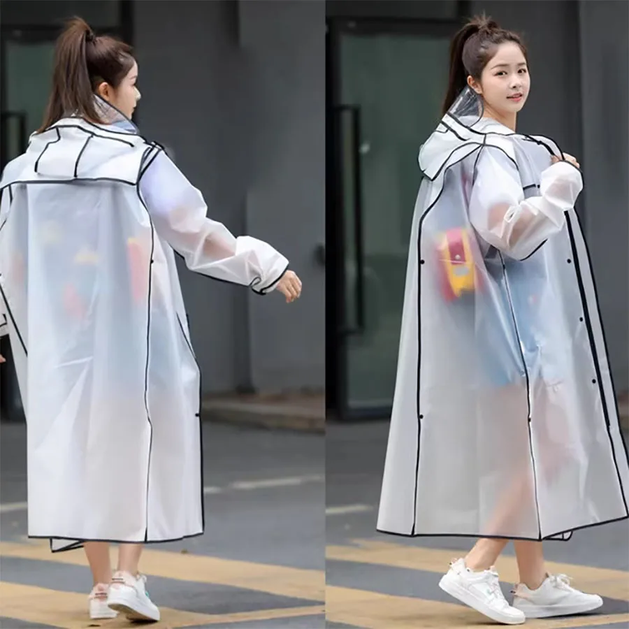 Man Raincoat Transparent Waterproof Ladies Rain Coat Women Windproof Single-person Rainwear Impermeable Environmental Travel
