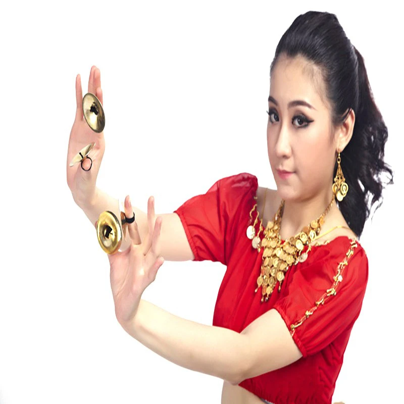 Musical Instrument Belly Dancing Indian Brass Finger Cymbals 2PCS/lot Middle East Percussion Cymbals Props Percussion Instrument tibetan cymbals,drum cymbal kit