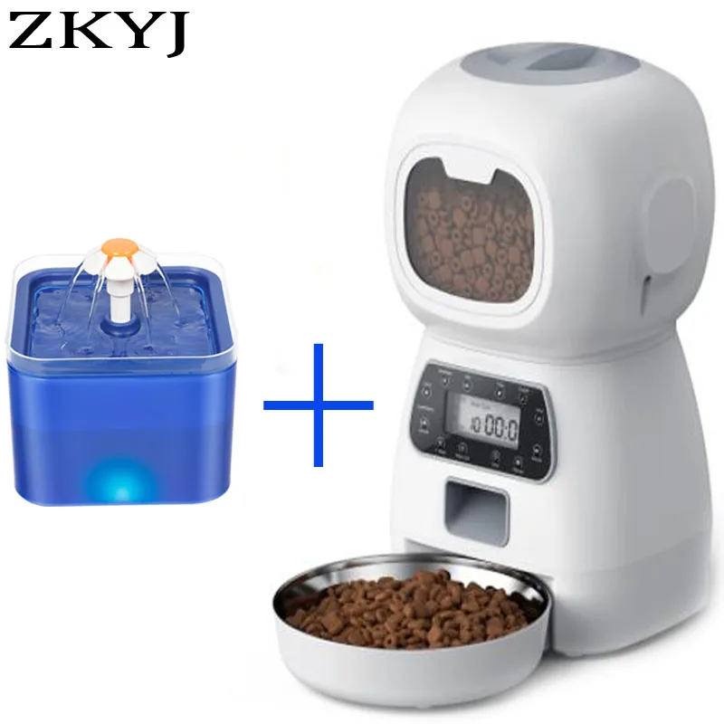 Automatic Dog And Cat Feeder 3.5 Liters Dry Food Dispenser Plus 2l