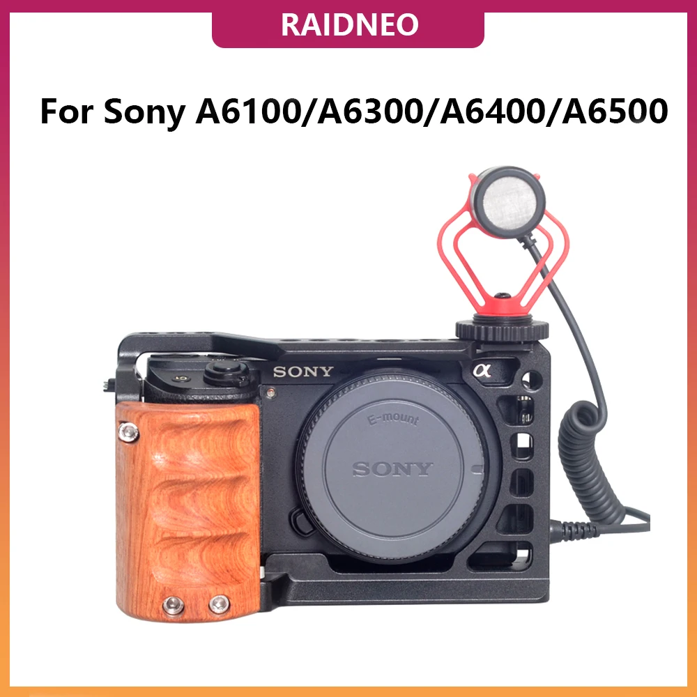 

A6100 A6300 A6400 A6500 Camera Cage for Sony A6000 Accessory Vlog Case Handheld Bracket Cold Shoe Mic LED Light Mount Video Rig