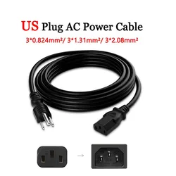 Enhanced Power Connect Cable with US Plug and 3 - Prong Copper Connector - 1.5m to 3m Length, 110V - 220V Range - 5M (US Plug 3x2.08mm2)
