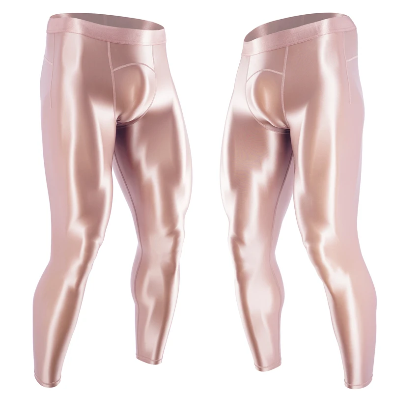 Men's oily pantyhose Compression Pants Quick Dry Fit Sportswear Running Tights Legging Fitness Training Sexy Sport Gym Leggings