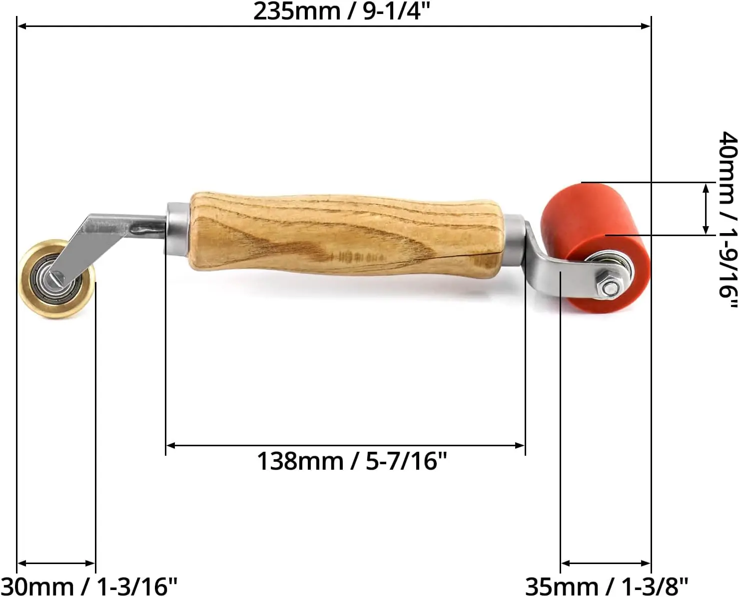 40mm Silicone Seam Roller With 6mm Brass Detail Penny Roller Smoothing Seam Roller Tool for PVC/TPO/EPDM Single Ply Roofing Tape 4