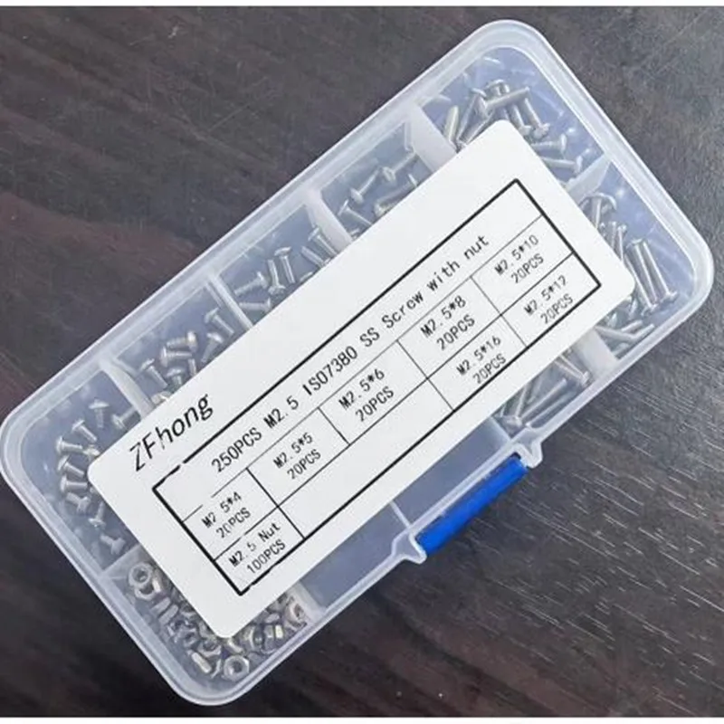 240Pcs/box M2 M2.5 M3 100pcs/box M4 M5 ISO7380 Stainless Steel Button Head Hex Socket Head Cap Bolts Machine Screw and Nut Kit Stainless Steel Screws Screw Bolt Nut Set Hex Nuts Assortment Kit Screw Washer Nut Kit Hexagon Socket Head Cap Screw