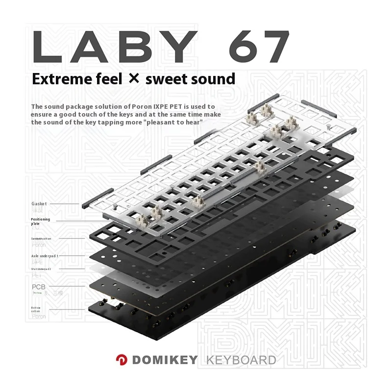 Domikey 라비67 기계식 키보드 키트, 알루미늄 합금, 무선 블루투스, 3 가지 모드, 핫 스왑, E-스포츠 게임 키보드 키트, 노트북 선물