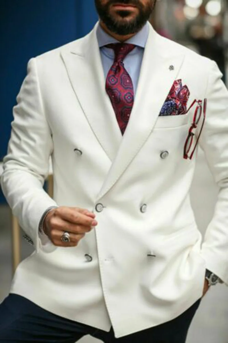 

Men's Suit Fit Double Breasted Blazer Wedding Groom Lapel Coat Casual Blazer for Groomsmen Dress