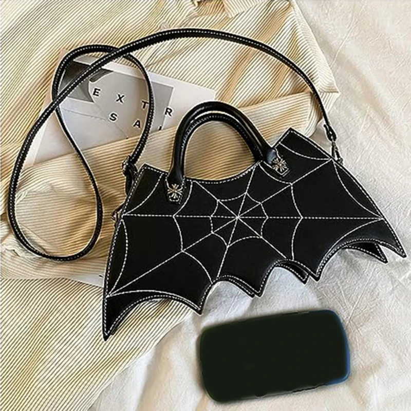 

Bat Handbag For Women Crossbody Satchels Fashion Creative Spoof Fun Halloween Personality Girl Trend Pu Leather Messenger Bag