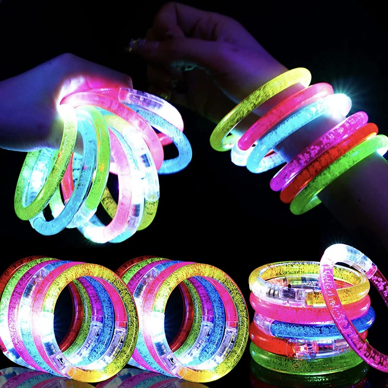 Bracelets LED phosphorescents, 6/12/24/30/48/60 pièces, fournitures de