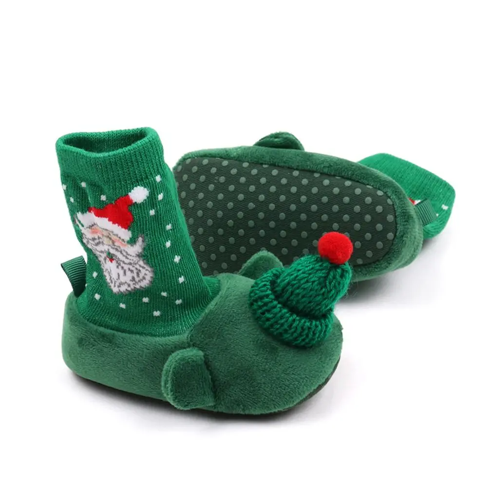 Non-slip Christmas Shoes Casual Cotton Warm Newborn Baby Shoes Santa Claus Flat Sneakers Boys and Girls Baby