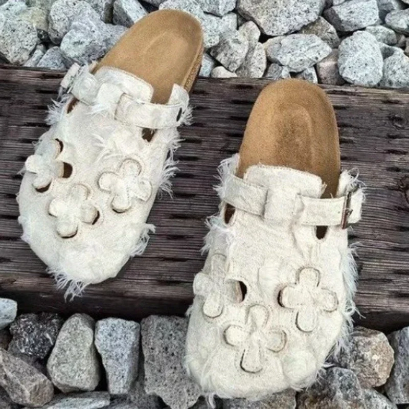 

Горячая Распродажа 2024, обувь для женщин Baotou, женские тапочки, модные повседневные тапочки с ремешком и пряжкой, женские летние шлепанцы с ремешком на плоской подошве