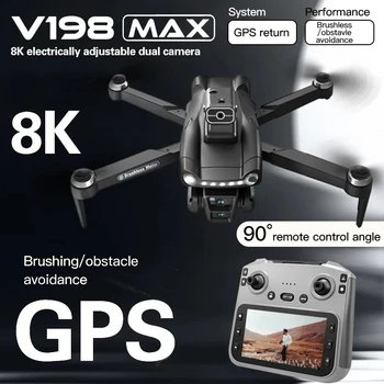 Drone Xiaomi V198MAX con Evitamento Ostacoli Laser, Fotografia Aerea 8K, Fotocamera Professionale HD 5G, Quadricottero Pieghevole Brushless