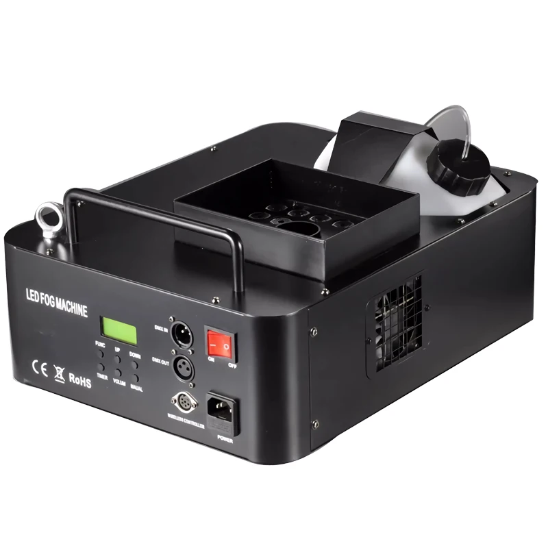 1500W Fog Machine DMX RGB 3 in1 24 LED Vertical Stage Smoke Machine With Remote Contol For Halloween Party Wedding Smoke Effect