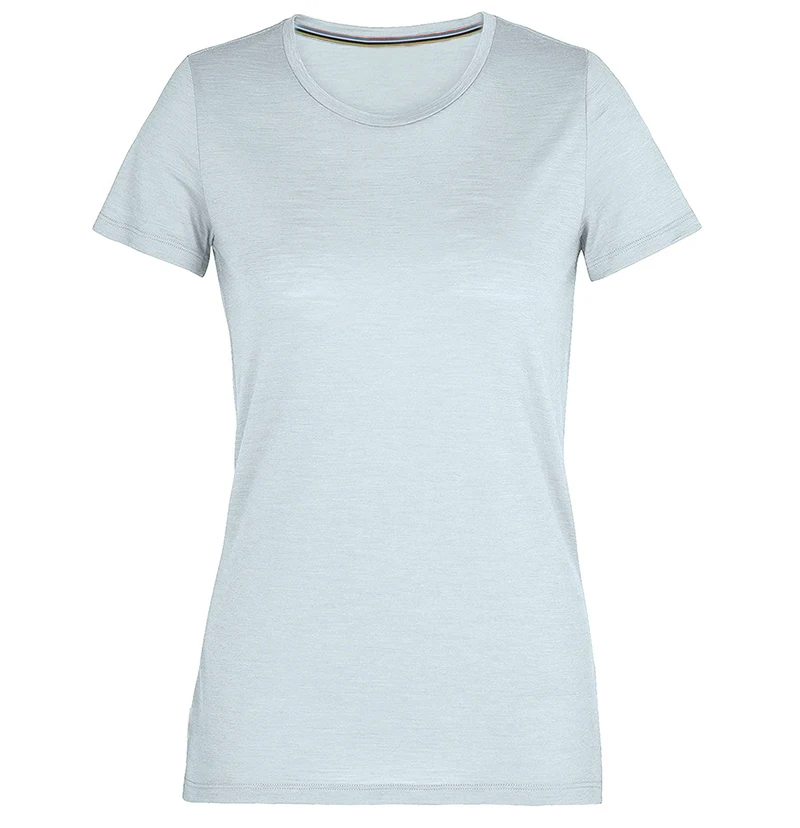 T-Shirt für Damen aus 100 % Merinowolle, leichtes Merino-Basisschicht-T-Shirt, kurzärmelig, atmungsaktiv, USA-Größe 144_voghion.com