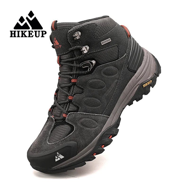 HIKEUP High-Top Männer Wanderschuhe Winter Outdoor Schuhe Schnüren Rutschfeste Sport Casual Trekking Stiefel Mann Wildleder warme Schuhe – Detail 34