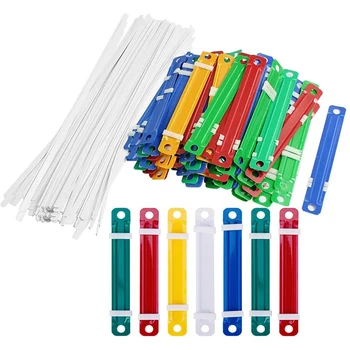 50set di clip per rilegatura, raccoglitori per organizer di carta, elementi di fissaggio per carta in plastica color file adatti per l'ufficio e l'uso domestico