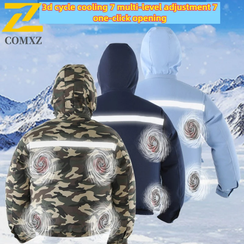 Summer Fan Work Jacket Men's Charging Cooling Hooded Coat Air