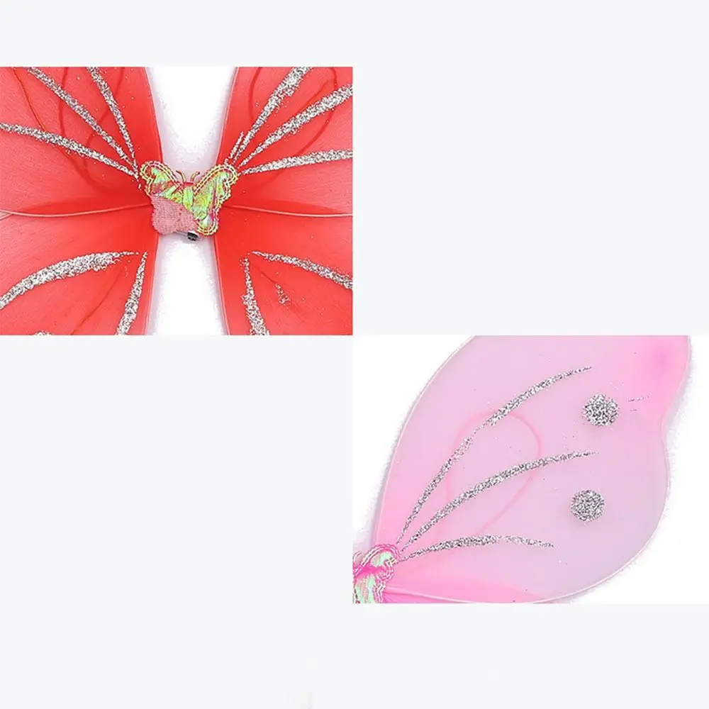 Girls Kids Glitter Butterfly Fairy Wing Costume