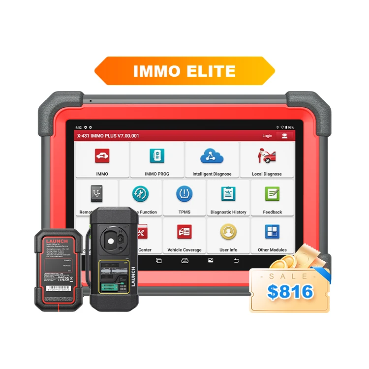 

LAUNCH X431 immo elite Full System Code Reader Car Diagnostic Scanner Universal With Android WiFi BT Connector