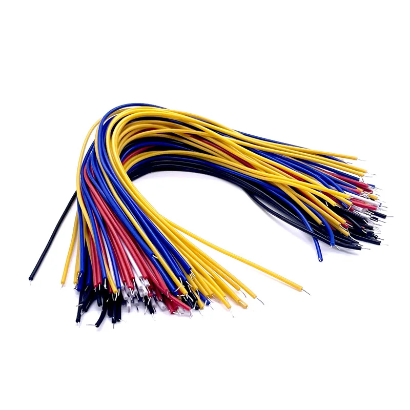 Double Head PCB Solder Cable 100Pcs 20CM 26AWG Breadboard Fly Jumper Wire Cable Tin Conductor 5 Color