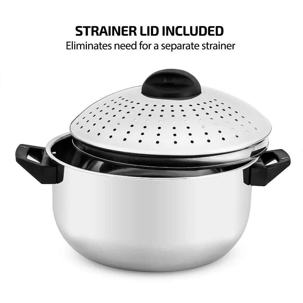 Xiaomi Stainless Steel Pasta Pot With Strainer Lid And Locking Feature Saucepan Cooker Noodle Cooking Pots For Kitchen Cookware