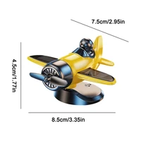 Ornement de tableau de bord de voiture en forme d'avion rotatif à énergie solaire 360° °   Ornements d'avion décoratifs à rotation automatique pour la décoration intérieure de voiture 6