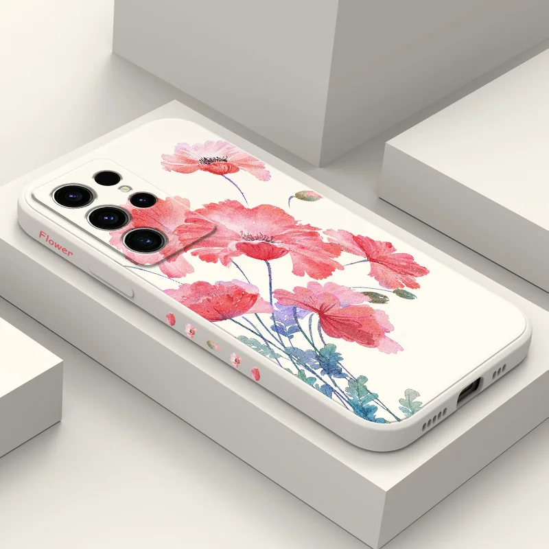Corn Poppy Floral Phone Case Cover