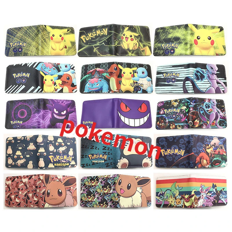 

[TAKARA TOMY] Pet Elf New Cartoon Bag Pokemon Pikachu Snorlax Short PU Leather Coin Purse Student Universal Wallet A22101403
