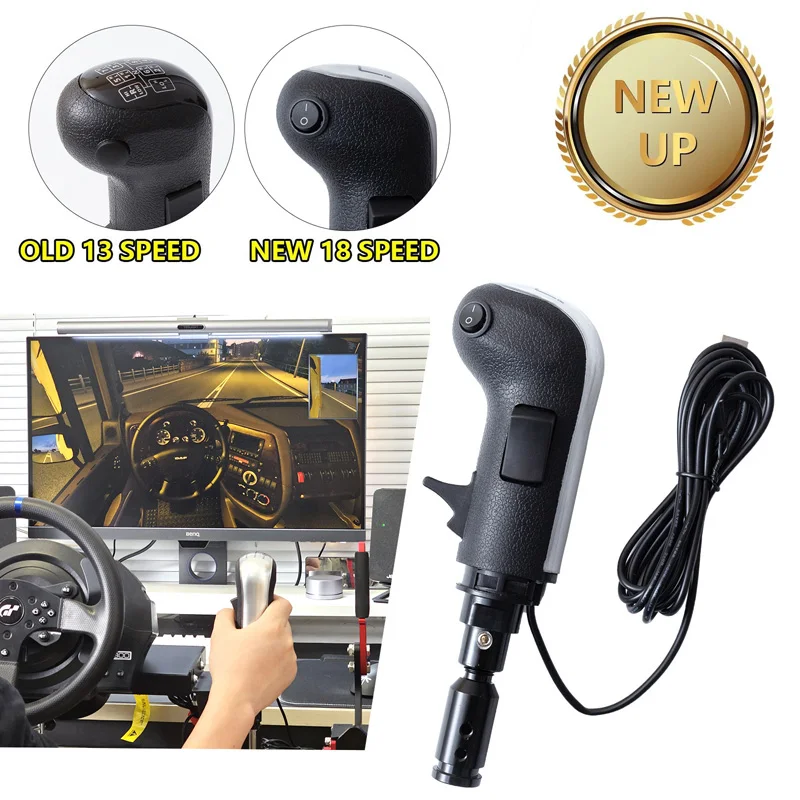 CNSPEED USB Truck Simulator Shifter - Gear Knob For ATS & ETS2 Games, Compatible With Logitech & Thrustmaster