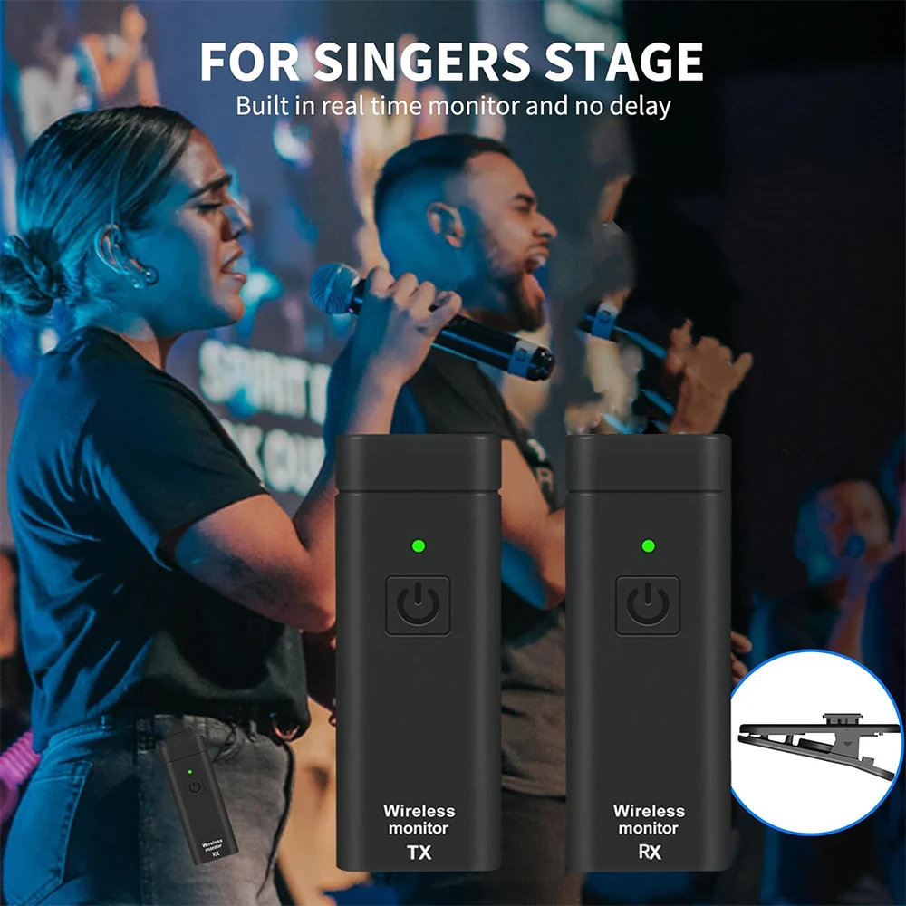 UHF Wireless Mini Personal in Ear Monitor System 16 Channels 3 Transmitter Receiver Automatic wireless in ear monitor