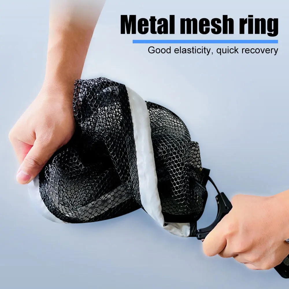 Folding Fly Fishing Net Keepnet Portable Landing Net Rubber with Handle Trout Fishing Mesh Tool for Outdoor Stream Fishing Landing Net Fishing Net