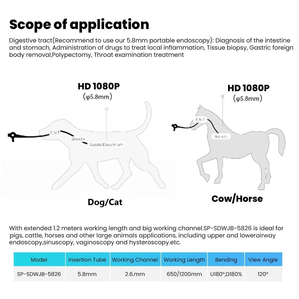 Veterinary Endoscopy Multi-function Flexible Urology Endoscopy veterinary bronch