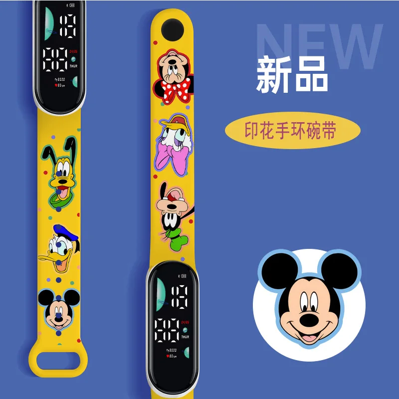 Mickey Minnie Cartoon Kids Watch Disney Series Anime figure Print Waterproof Electronic Sports Watch boys girls birthday gifts 2