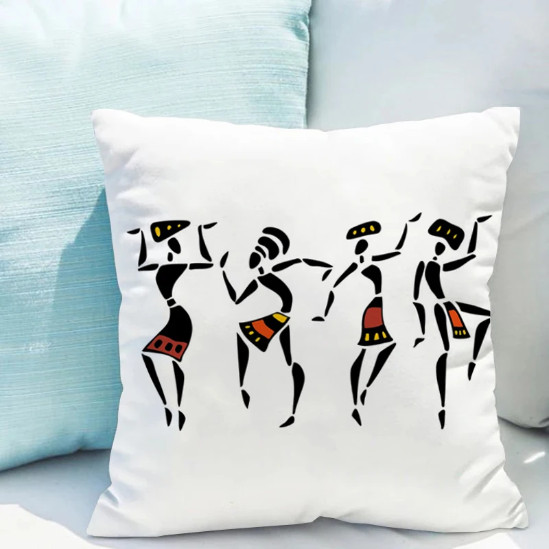 

African Woman Sofa Cushions Pillowcase Decor 40x40 45x45 Cushion Cover for Pillow Twin Size Bedding Home Decoration Accessories