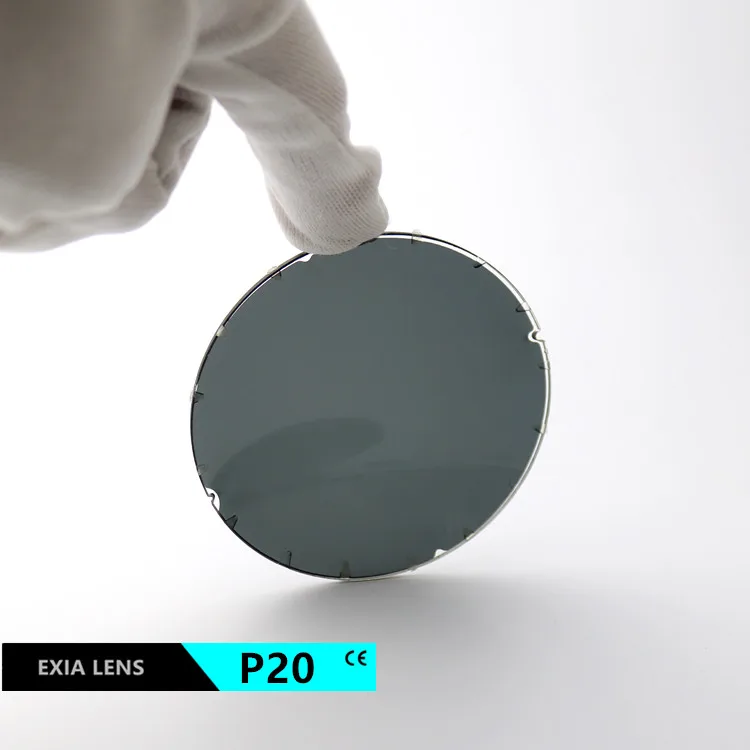 EXIA-선글라스 렌즈 편광 그레이 UV400 베이스 커브, 6 직경 80mm P20..