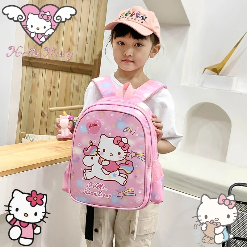 

New Hello Kitty Anime Elementary School Students Schoolbag Kawaii Girls Large Capacity Backpack Cute Start of School Gifts Toy