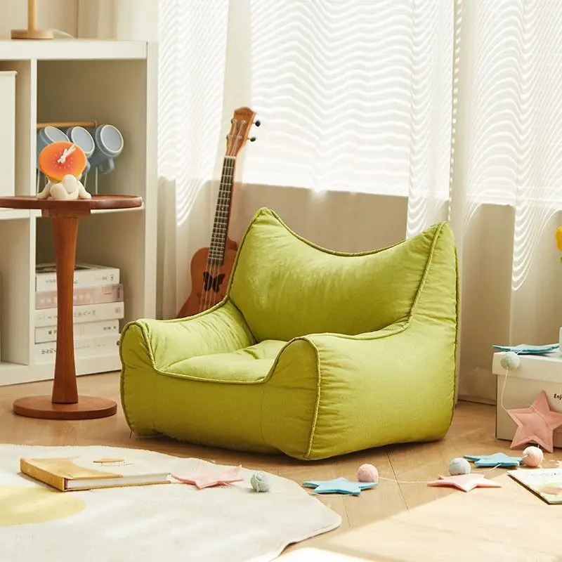 Modern Cute Kids Bean Bag Sofa Chair Soft Lazy Floor Sofa Ergonomic Back Support Cartoon Lounge Chair For Living Room Bedroom