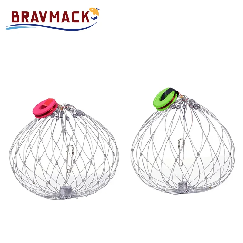 Piège à poissons et crabes automatique en acier - Filet à ouverture automatique pour pêche en mer