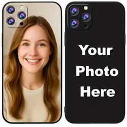 Custom DIY Photo Shockproof Phone Case Cover - iPhone 12 Mini (Black)