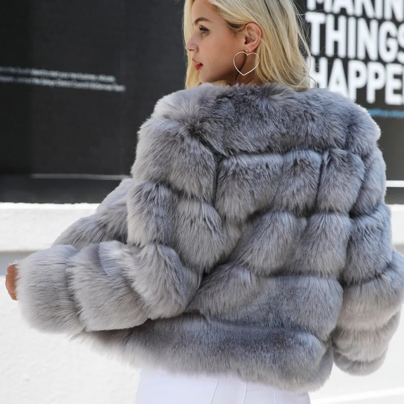 

Autumn Winter Women Faux Fur Coat High Quality Fluffy Short Coat Faux Fur Jacket Oversize jacket for women Elegant Thick