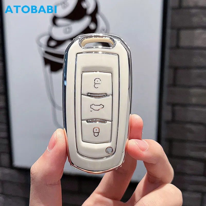 

TPU Car Key Cover Remote Cases Protector Keychain Holder Auto Accessories For Geely Atlas Emgrand X7 GS GT 2018 2019 2020 Boyue