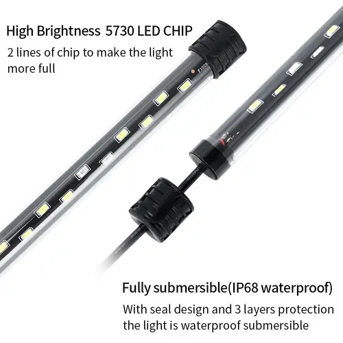90-260V Aquarium Light LED Waterproof Fish Tank Clip Light Underwater Decor Lighting Submersible Lamp Plant Grow Lamp 18-58 CM - Image 3