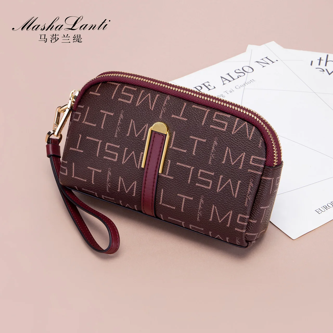 

MashaLanti Business Clutch Bag for Women 2022 Long Wallets Purse Lady Cell Phone Pocket Card Holder