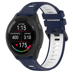 Enhanced Silicone Sport Strap for Smartwatches - Durable and Stylish Wristband Accessories (Blue - white)