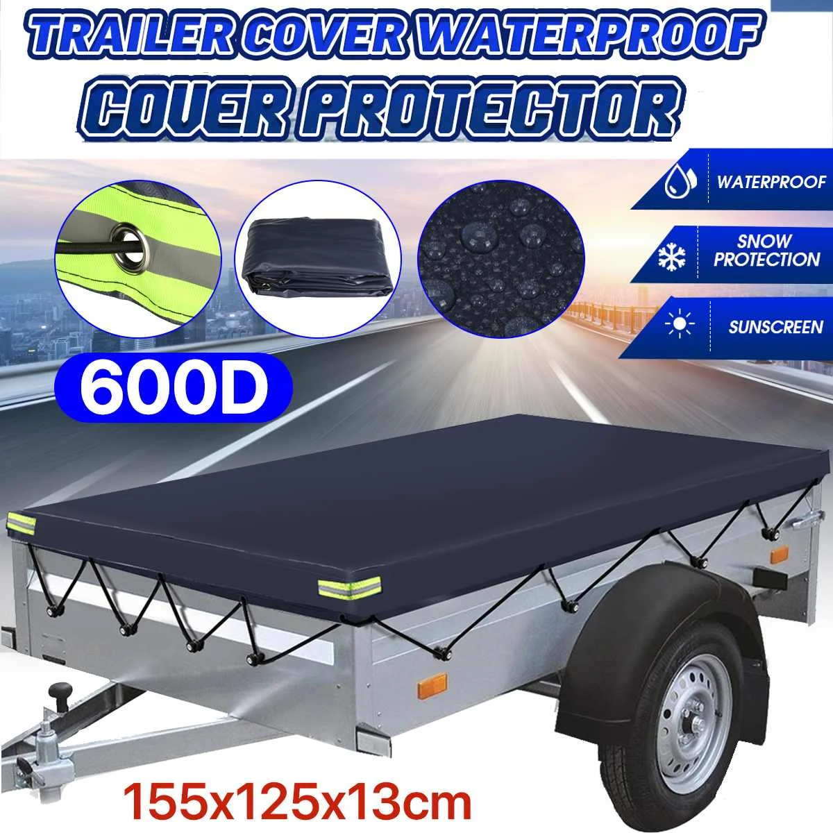 Anhänger abdeckung Auto abdeckung wasserdicht Anti-UV-Outdoor-Reise camper  Schutz staub dichte Abdeckung Plane Baldachin Leinwand x 92x13cm -  AliExpress