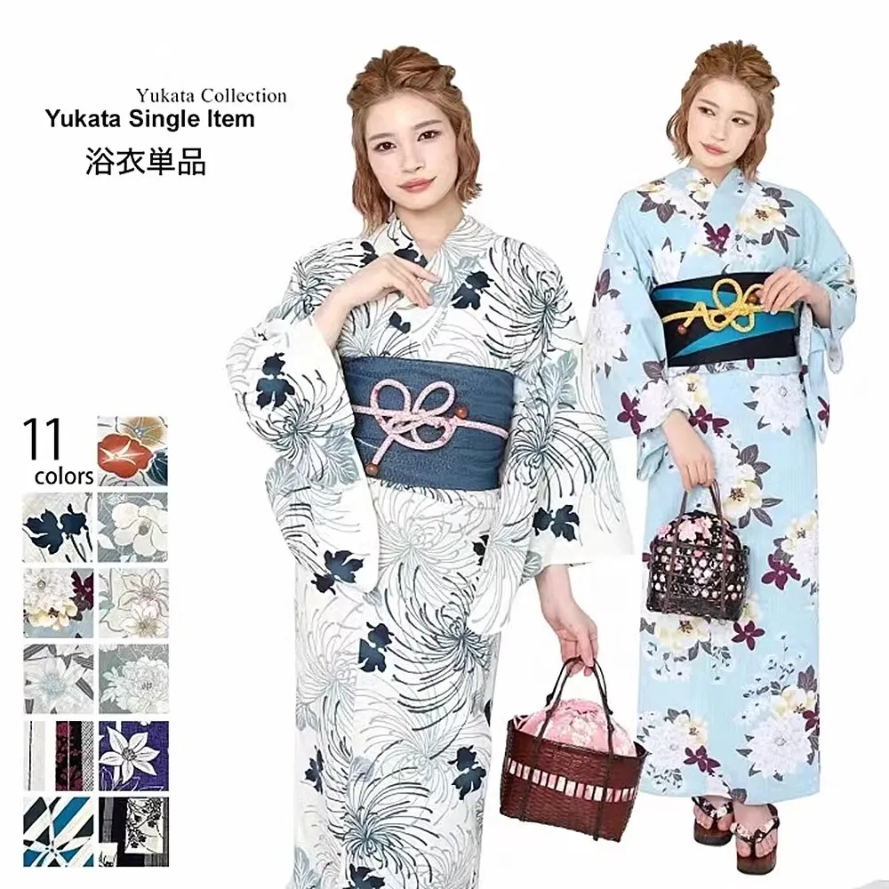 

Women Japanese Traditional Yukata Single Kimono High Quality Cotton Japan Travel Photo Shoots 163CM