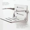 Comfort Folding Wall Mount Shower Bench Seat with Arms, White Seat with Silver Frame 3