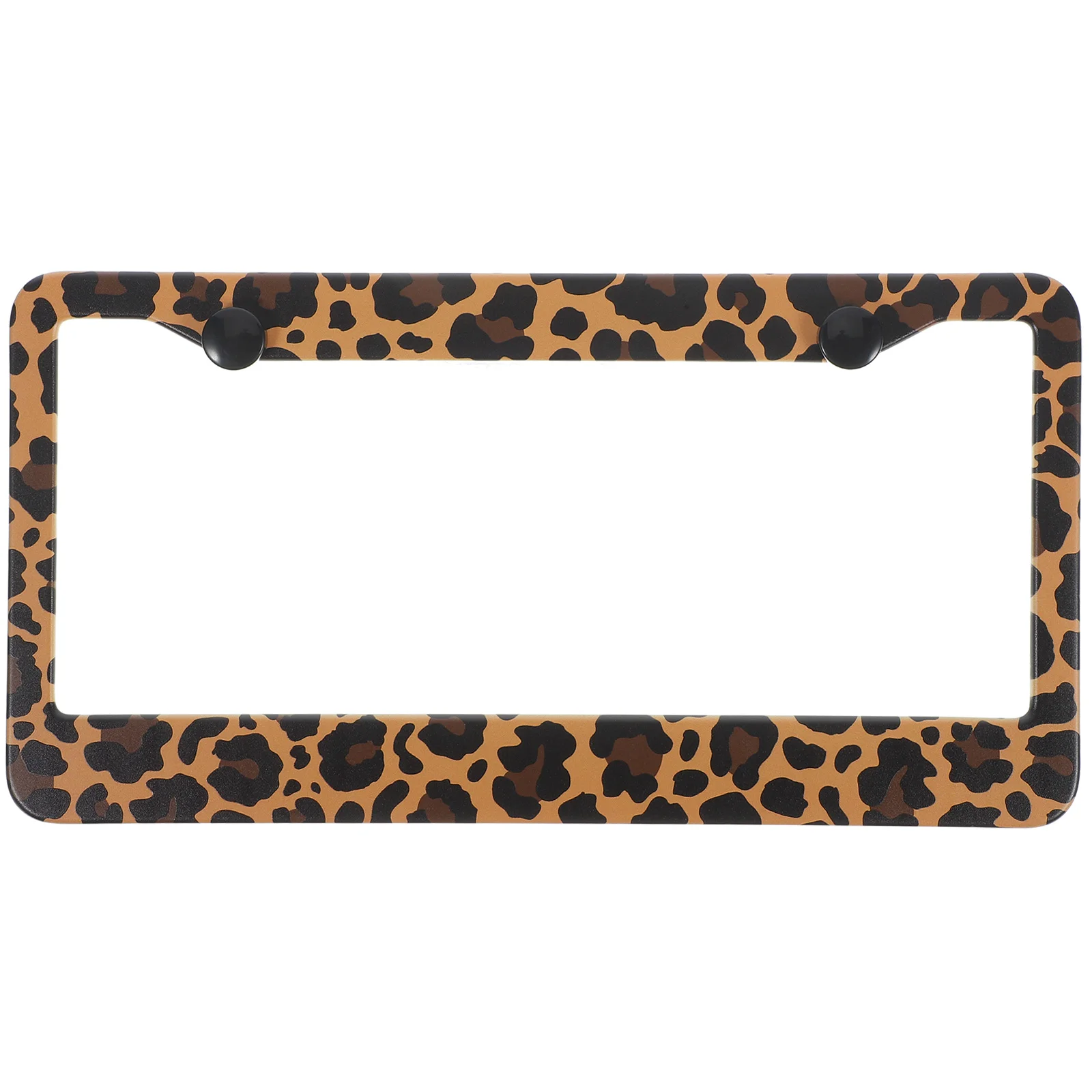 

Leopard Print License Plate Holder Number Frame Car Tag Cover Pattern Shield Aluminum Alloy